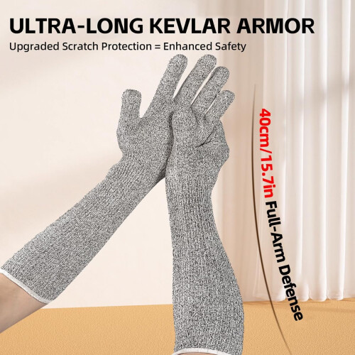 Γάντια χειρισμού κατοικίδιων Kevlar 16" – Αντιχαρακτικά μανίκια για περιποίηση, 2