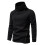 Winterpullover mit Rollkragen für Herren, 2025, lässiger, einfarbiger Langarm-Pullover, Oberteil, Bluse, Schwarz 2