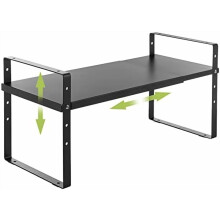 Organisateur d'étagère de placard noir réglable et empilable (1 pièce)