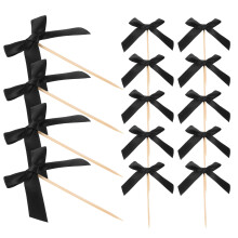 Black Bow Cake Toppers Ideal for Birthday Parties 20Pcs