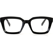 Óculos com armação quadrada grossa para homens e mulheres, lentes transparentes sem grau.