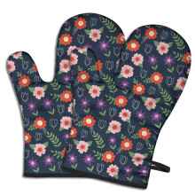 Gants de cuisine Ă motif floral, lot de 2, 19,5 x 30,5 cm
