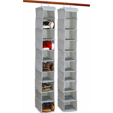 Lot de 2 étagères de rangement suspendues pour placard, grises