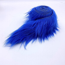 Ruban en fausse fourrure mohair duveteuse, prédécoupé en rouleau, 5 cm de large x 152 cm de long - Bleu royal