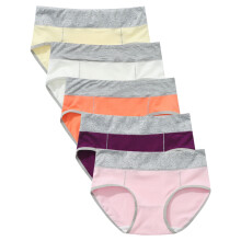 Lenjerie intimă pentru femei, chiloți fără cusături, 5 buc., chiloți tip patchwork, chiloți tip bikini, multicolori