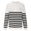 Women's Black & White Stripe Knit Pullover Sweater 4