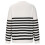 Women's Black & White Stripe Knit Pullover Sweater 5