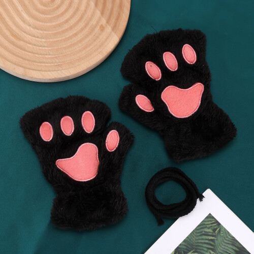 Γάντια Cat Paw Γάντια Kawaii Γάντια Cat Paws Cosplay Γούνα με τεχνητή γούνα Λούτρινα γάντια 1