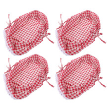 OUNONA Lot de 4 doublures de paniers ajustées pour paniers tressés et en fil de fer, en tissu décoratif