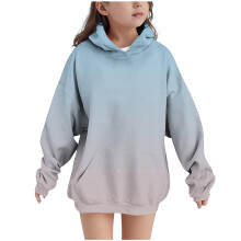 Blusas de moletom grandes e fofas para adolescentes, blusas de manga comprida com efeito degradê – looks casuais e estilosos para outono/inverno,