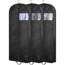 Housses à vêtements suspendues à soufflets de 137 cm (54 pouces) pour le rangement et les voyages – Lot de 3 avec poignées, compatibles avec