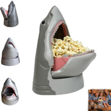 Shark Popcorn Bucket Reusable Snack Bowl 11.5in
