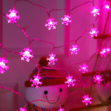 Christmas Snowflake String Lights, Battery Operated Waterproof 10ft/20ft Fairy Lights for Xmas Garden Bedroom Party Indoor Outdoor Decoration