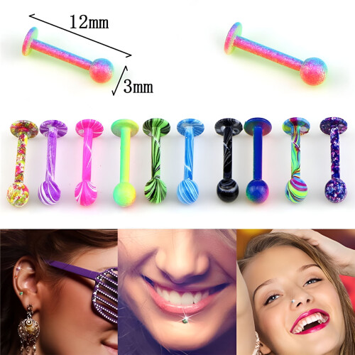 DESIGNICE10PCS16G Δαχτυλίδια χειλιών από ανοξείδωτο ατσάλι Tragus Ball, κοσμήματα piercing για το