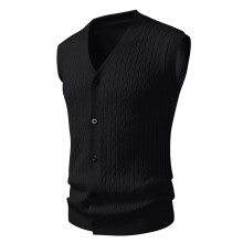 Pulls de Noël moches pour hommes, gilet sans manches en maille, cardigan décontracté pour jeunes adultes, pièce légère à superposer