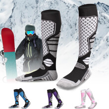 Wool Ski Socks Thermal Knee-High Gray Pair