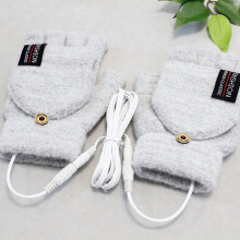 USB-verwarmde vingerloze handschoenen, geschikt voor touchscreen (1 paar)