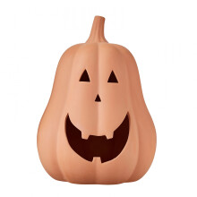 ACDANC Decor de dovleac din teracotă – Jack O'Lantern, decorațiune ceramică de Halloween și toamnă pentru casă de la țară, pentru verandă,