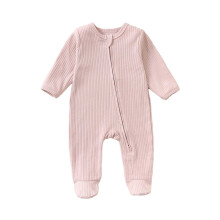 Salopetă onesie pentru fete și băieți, culoare solidă, mânecă lungă, guler rotund, cu fermoar, pentru nou-născuți, versatilă, de zi cu zi,