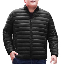 Jaqueta puffer masculina plus size de inverno sem capuz, com zíper, acolchoada, resistente à água e ao vento, tamanhos L a 5XL.