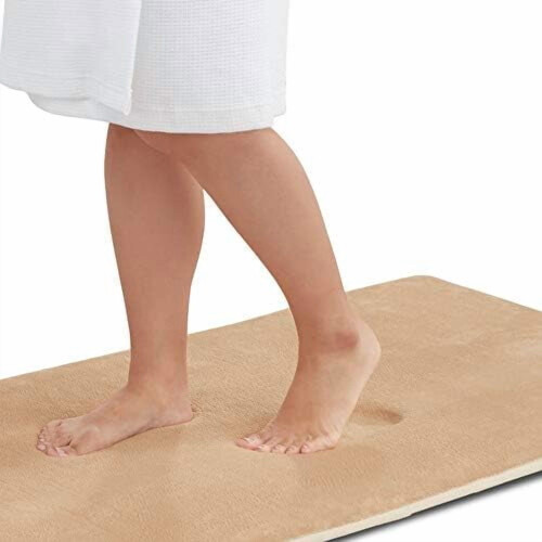 Antislip badmat van traagschuim en fluweel