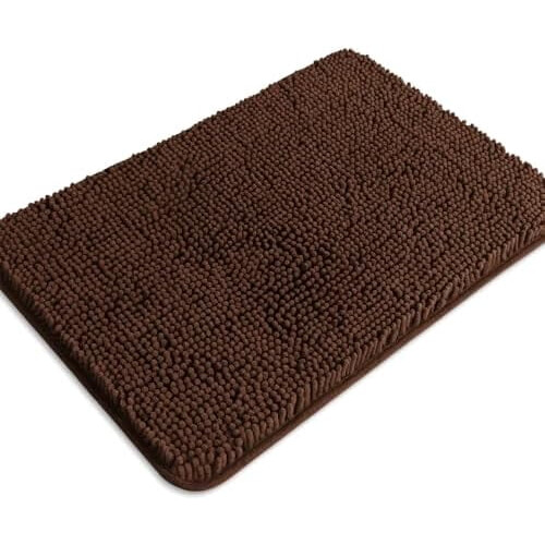 Bruine absorberende badmat – antislip polyester vloerkleed