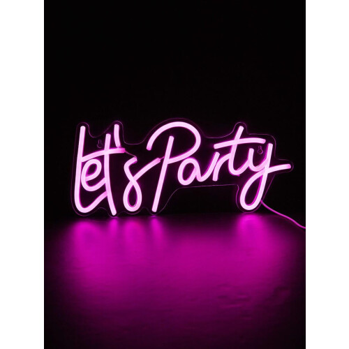Let's Party - Letreiro de LED Neon com Alimentação USB