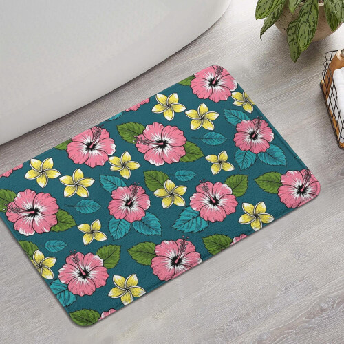 Tapete de banheiro floral em microfibra, 43 x 69 cm (17 x 27 polegadas) 1