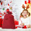 Saco de presente de lona estilo Papai Noel com cordão, 68,5 x 50,8 cm (27 x 20 polegadas) 4