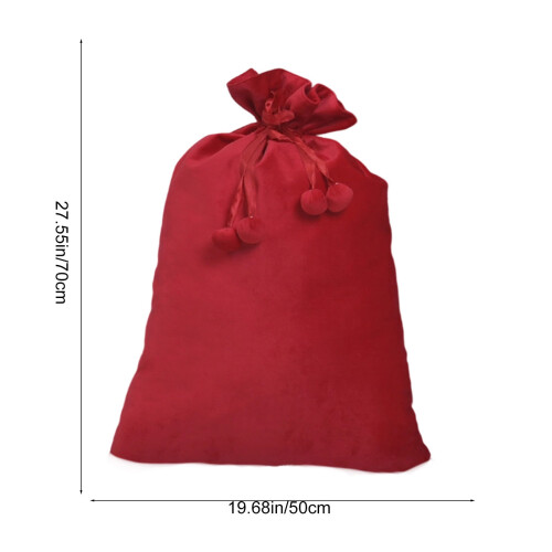 Saco de presente de lona estilo Papai Noel com cordão, 68,5 x 50,8 cm (27 x 20 polegadas) 2