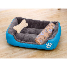 Stor hundeseng varm, godterifarget, firkantet rede, 86 cm