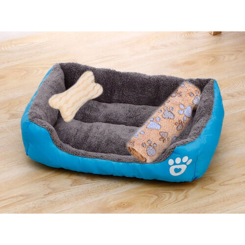 Cama quadrada grande para cães, em tons quentes e coloridos, 91 cm (36 polegadas)