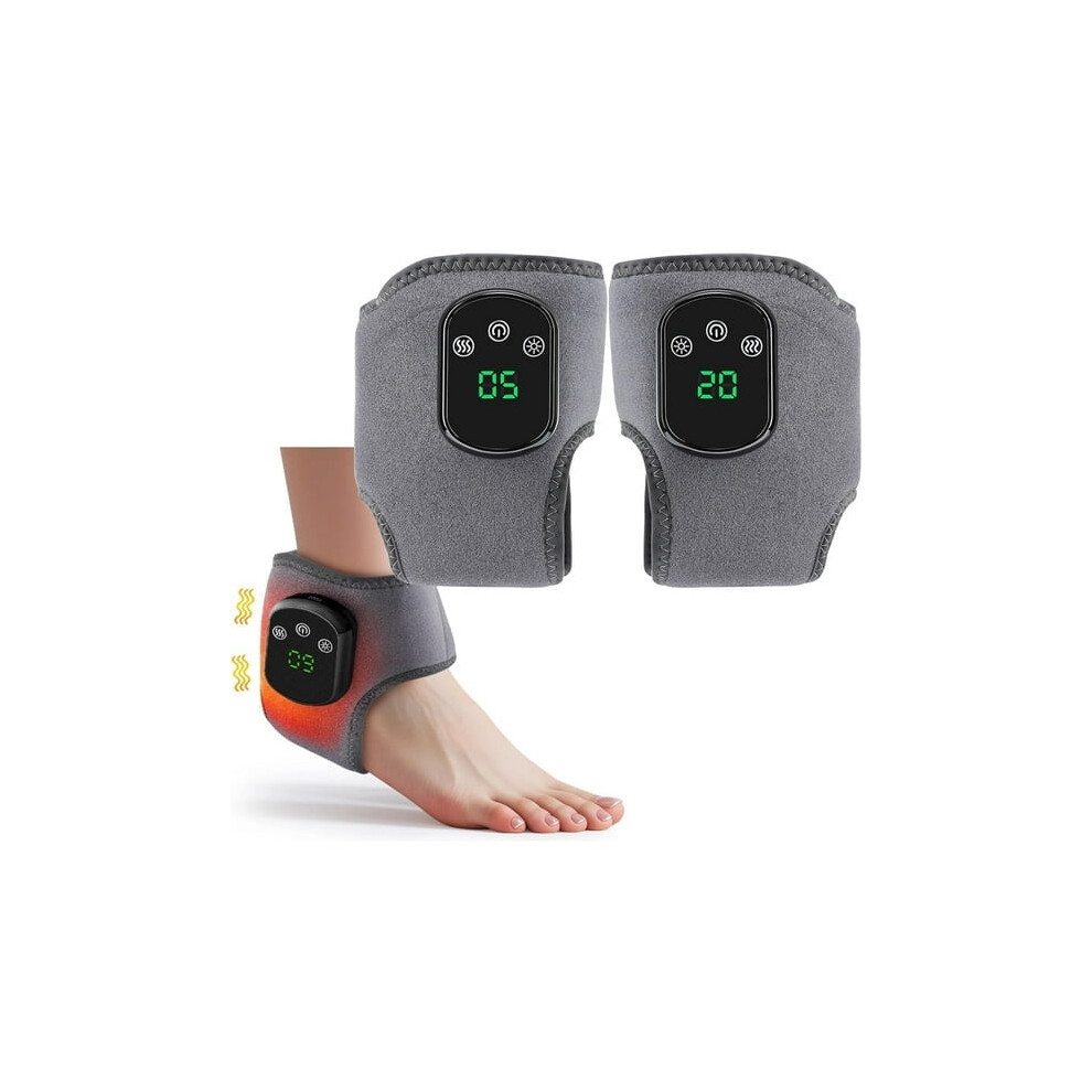 2Pcs 3-in-1 Heated Foot Massager - Wireless with 3 Vibration Modes for Plantar Fasciitis & Pain Relief