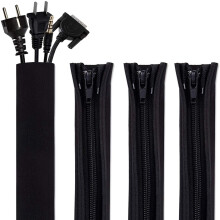 Gaine de rangement pour câbles 19,5 pouces, enrouleur de câble zippé, lot de 4 pour TV/ordinateur/bureau/maison – Compatible avec les câbles