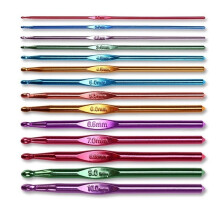 8Pcs 2-5.5mm Different Size Colored Aluminum Crochet Hooks Needles Set Tools