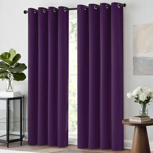 Cortinas Blackout Roxas 52x84 polegadas, 2 Painéis 1
