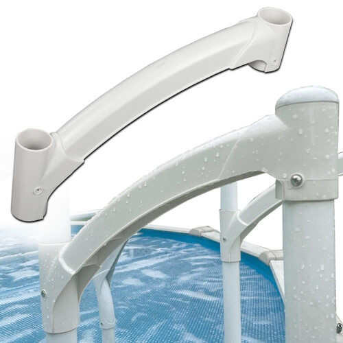 White Short Handrail Fit For Above Ground Swimming Pool Step 1