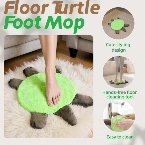 Σφουγγαρίστρα δαπέδου Tortoise Foot, επαναχρησιμοποιούμενη σφουγγαρίστρα από ίνες 2