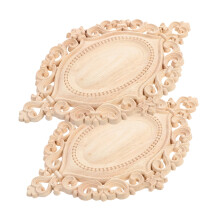 2Pcs Wooden Carved Onlay for Cabinets Doors 8.65X5.89X0.24in