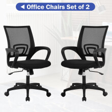 Chaise de bureau en maille Ă dossier mi-haut avec accoudoirs et soutien lombaire