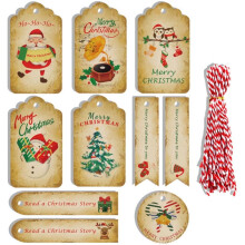 50 etichette regalo natalizie in carta kraft marrone con foro