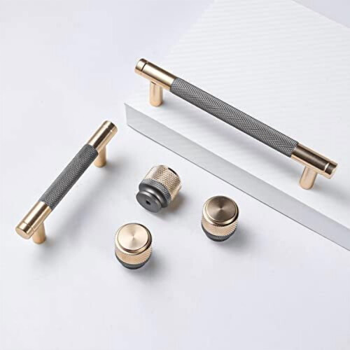 Aluminum Drawer Pulls Gold Nickel Oxidation 2-Pack 1