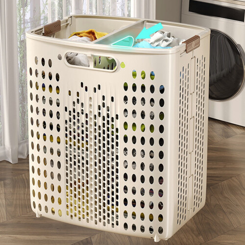 Faltbarer Wäschekorb mit Rollen, 40 l 2