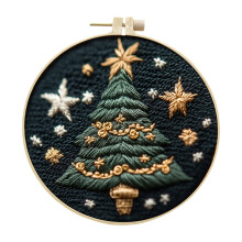 Weihnachtsbaum-Stickset – Vorgestanzte Kreuzstichvorlage mit Mustern und Anleitung, geeignet für Anfänger