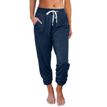 Pantaloni Capri pentru drumeții pentru femei, talie înaltă, culoare solidă, drumeții, călătorii, casual, de vară, atletici