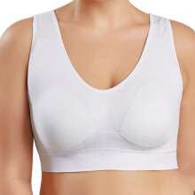 Lot de 3 soutiens-gorge de sport grande taille pour femmes, double couche, coussinets amovibles, sans armatures, en coton, sans coutures, pour le