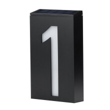 Placa de endereço iluminada por LED com energia solar para casas, vilas, quintais e ruas.