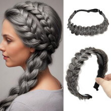 Diademas trenzadas de 2 piezas para mujer, aros de cabello sintético, cintas para el cabello, accesorios de diadema trenzada hechos a mano, diadema