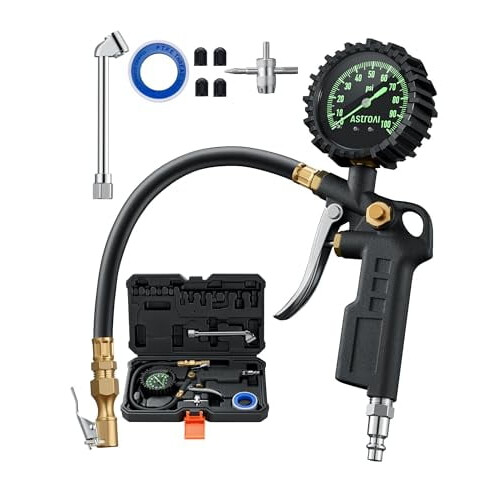 Μανόμετρο & Φουσκωτής Πίεσης Ελαστικών, 100PSI, ANSI B40.1 Ακριβείας, Προθερμαντήρας,