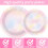 Pastellregnbuepapirservisesett for 24 4